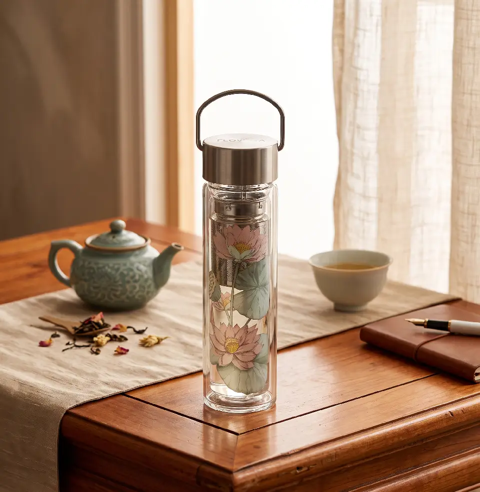 Thermos Flowtea · gourde en verre