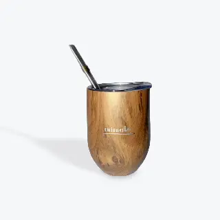 calebasse maté inox imitation bois avec couvercle, Mimaté, vignette 2