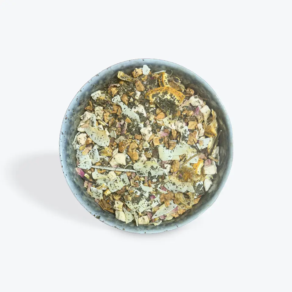 Tisane aux fruits Orange-massepain : orange, vanille, coco