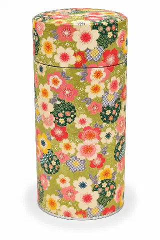 Boîte à thé washi Arida 150 g Esprit Céladon, grues blanches sur fond vert, vignette 33