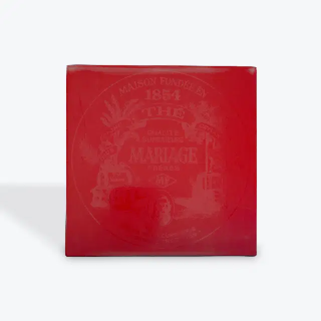 Support Théière Carré De Laque · Satine Rouge / Logo MF