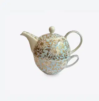 Service tea for one Dunoon Aqua, porcelaine fine anglaise, Tea For One, vignette 1