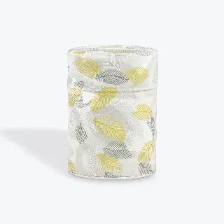 Boîte à thé washi Akemi Esprit Céladon, feuilles de ginkgo jaunes et grises, vignette 3