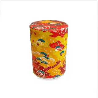 Boîte à thé washi Akemi Esprit Céladon, feuilles de ginkgo jaunes et grises, vignette 60