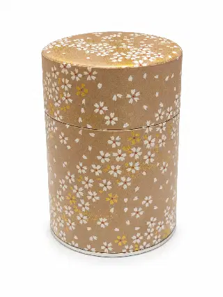 Boîte à thé washi Akemi Esprit Céladon, feuilles de ginkgo jaunes et grises, vignette 8