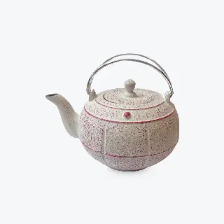 théière en fonte Pleine Lune Mariage Frères blanc & rose, vignette 2