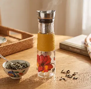 Carafe en verre avec filtre Eve, décor Amami, tamis inox et couvercle verseur, vignette 6
