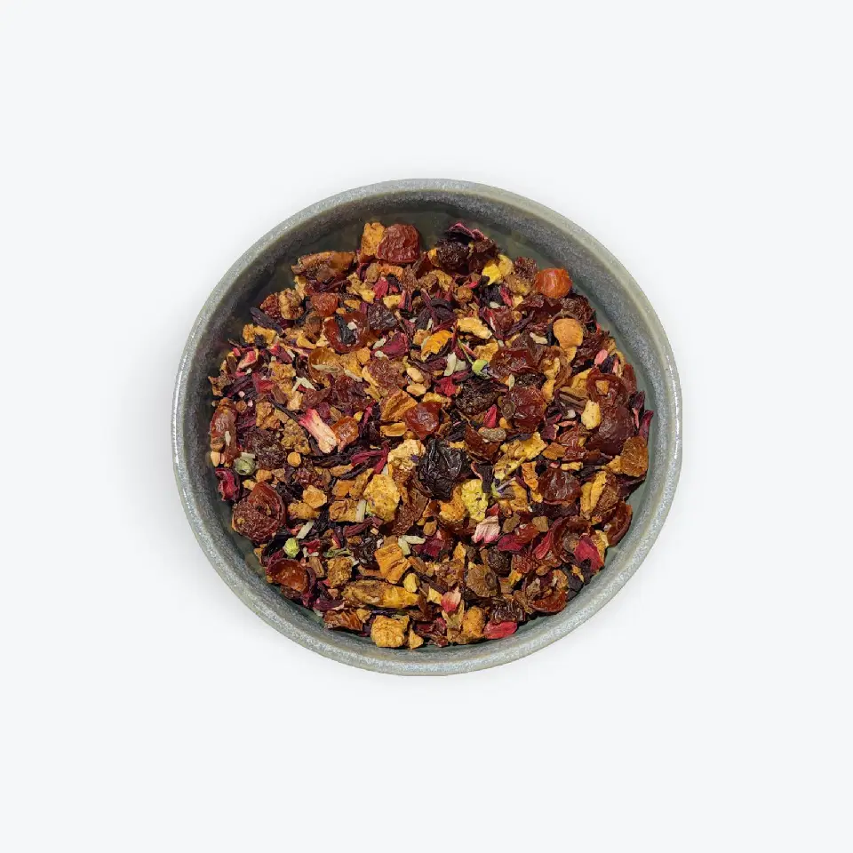 Tisane aux fruits Prune à la cannelle : prune, cannelle, coco