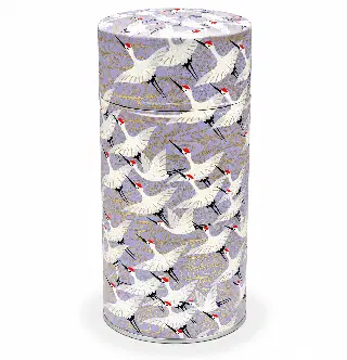 Boîte à thé washi Arida 150 g Esprit Céladon, grues blanches sur fond vert, vignette 16