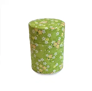 Boîte à thé washi Akemi Esprit Céladon, feuilles de ginkgo jaunes et grises, vignette 74