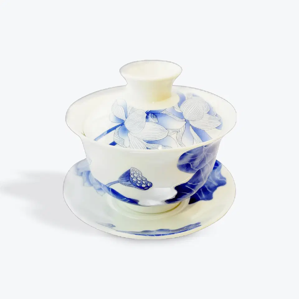 Gaiwan Lotus en porcelaine 160 ml pour le thé