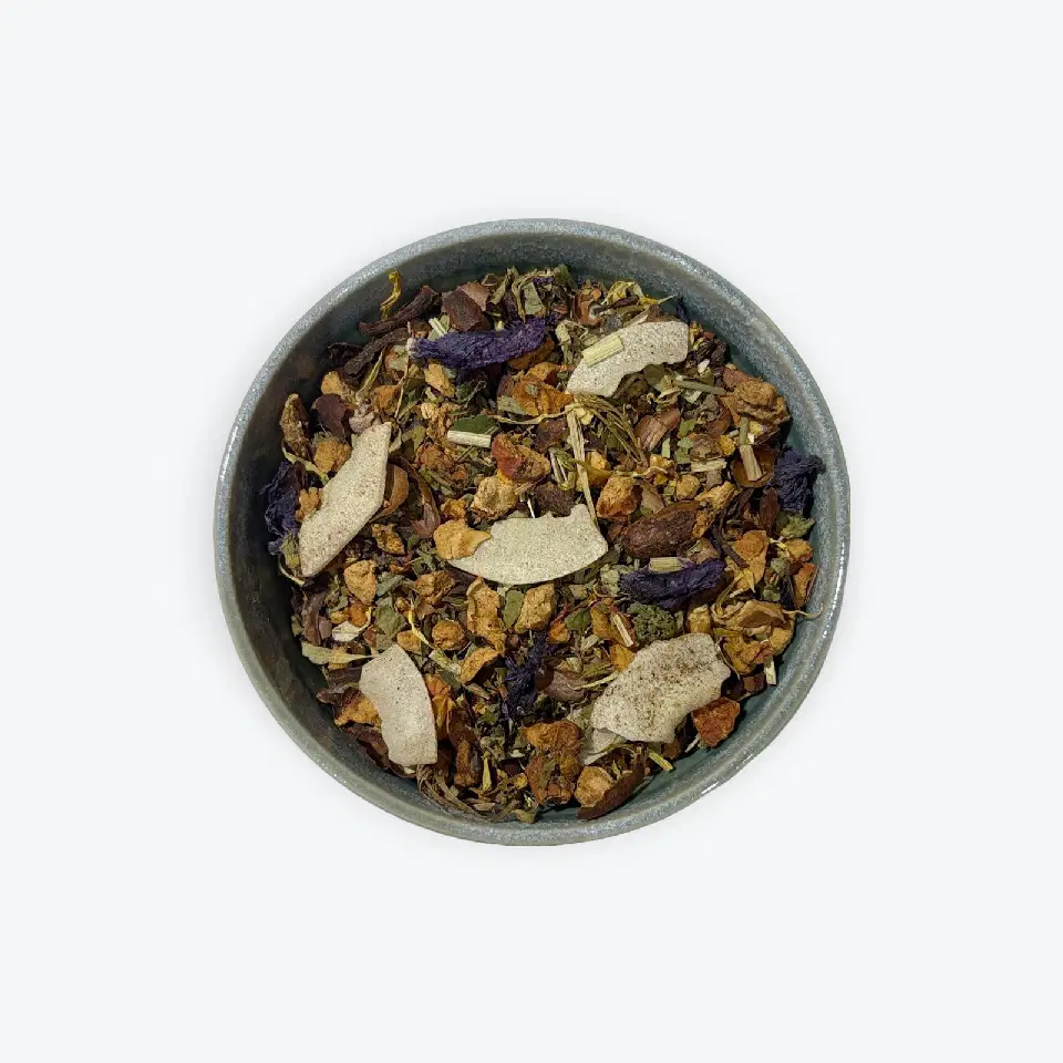 Infusion bio Magie du matin : cacao, menthe, pomme et coco