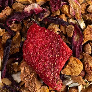 tisane fraise basilic bio, Tisane Fraise Basilic d'Été Bio Ombelle, mélange en vrac, vignette 1