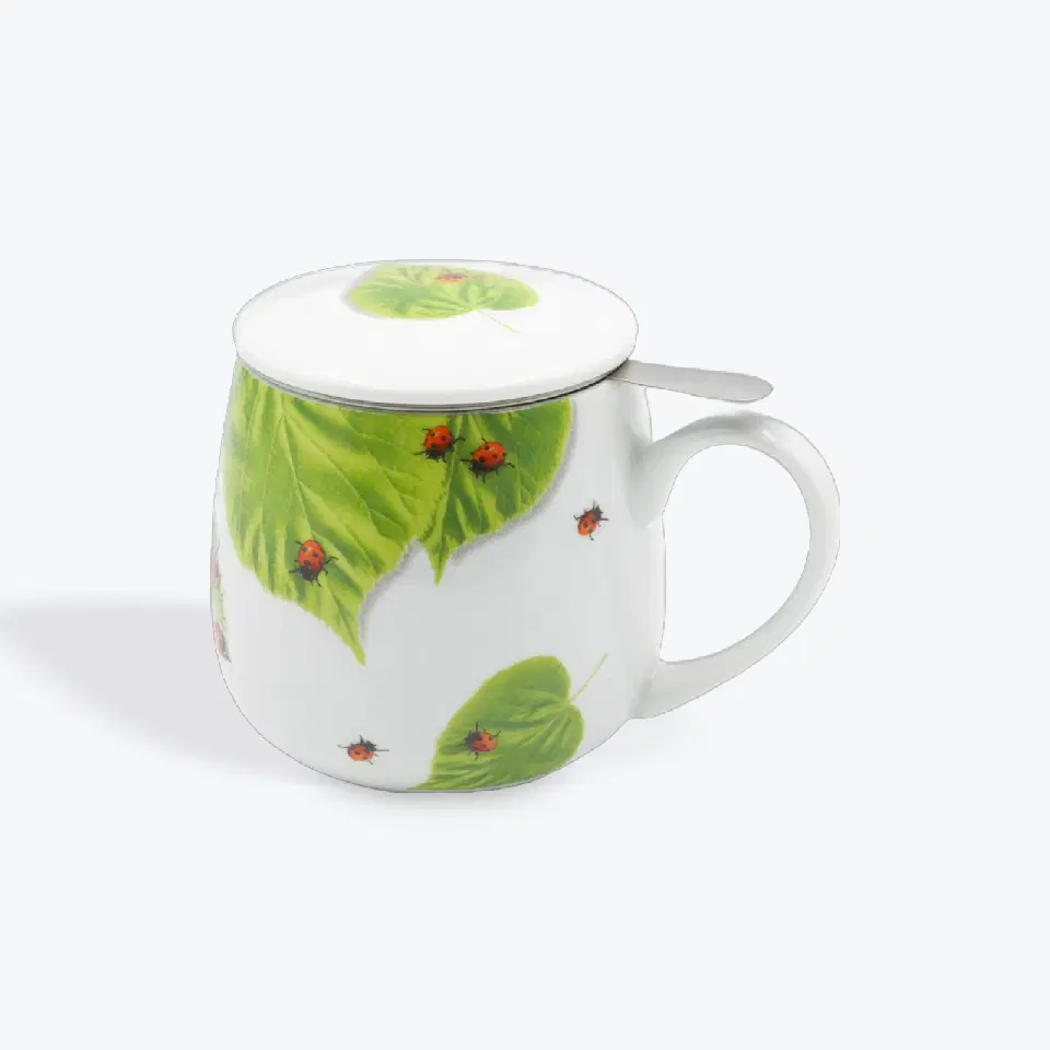 Gobelet à thé en porcelaine à couvercle 350 ml