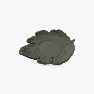 sous-tasse en fonte motif feuille Mariage Frères rouille, vignette 2