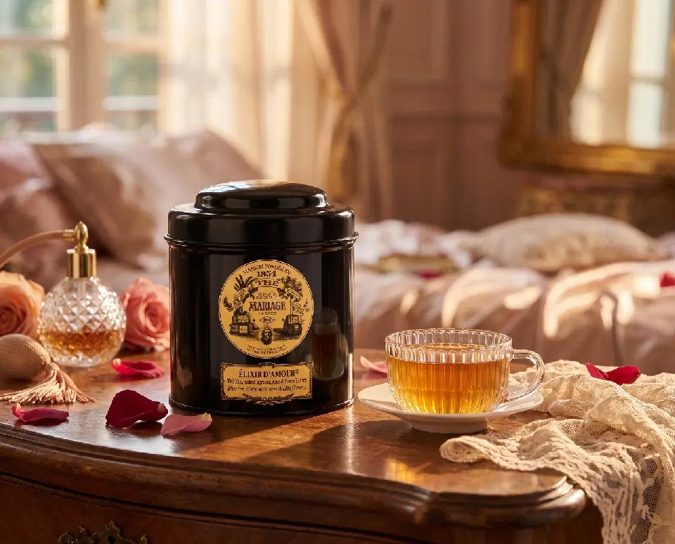 Élixir d'Amour Bleu, thé bleu parfumé Mariage Frères