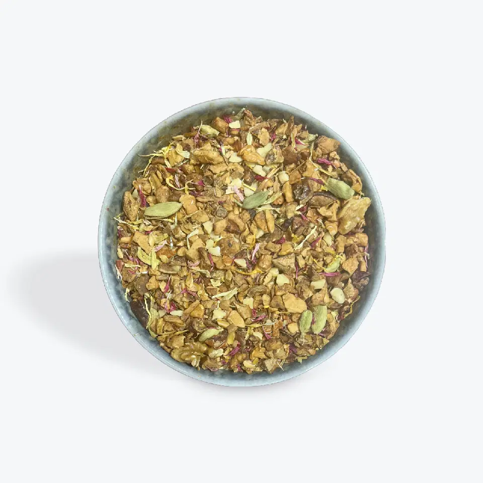 Tisane aux fruits Poire-noix : poire, noix, amandes et cannelle