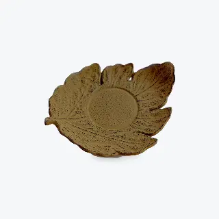 sous-tasse en fonte motif feuille Mariage Frères rouille, vignette 1