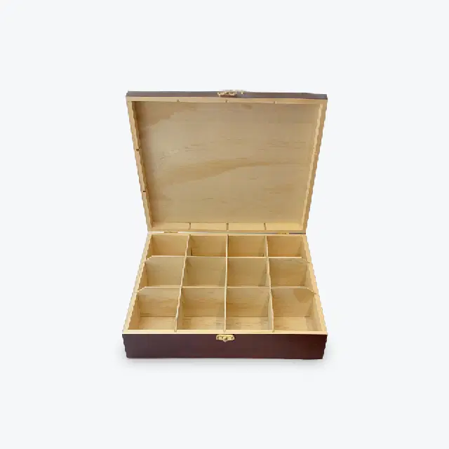 Boîte À Thé Bois · 12 Compartiments