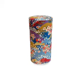 Boîte à thé washi Arida 150 g Esprit Céladon, grues blanches sur fond vert, vignette 40