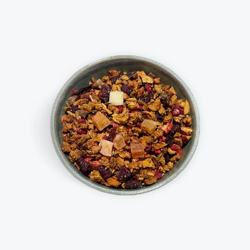 Tisane aux fruits Étoile d’été : fraise, pêche, fruit du dragon